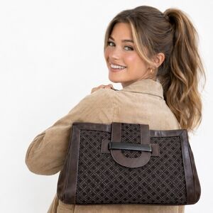 Suarez  brown Suede‎ & Leather clutch